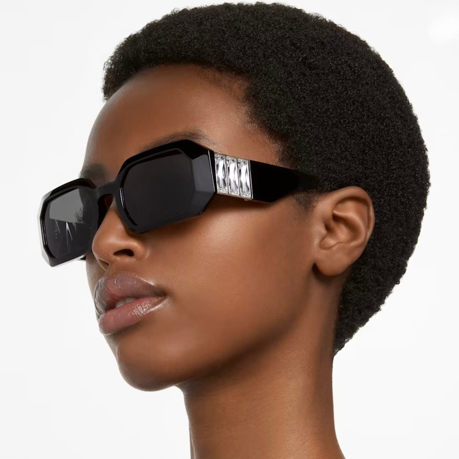 image of New! Swarovski Sunglasses Sk 387 01A, Authentic in Black, Women's