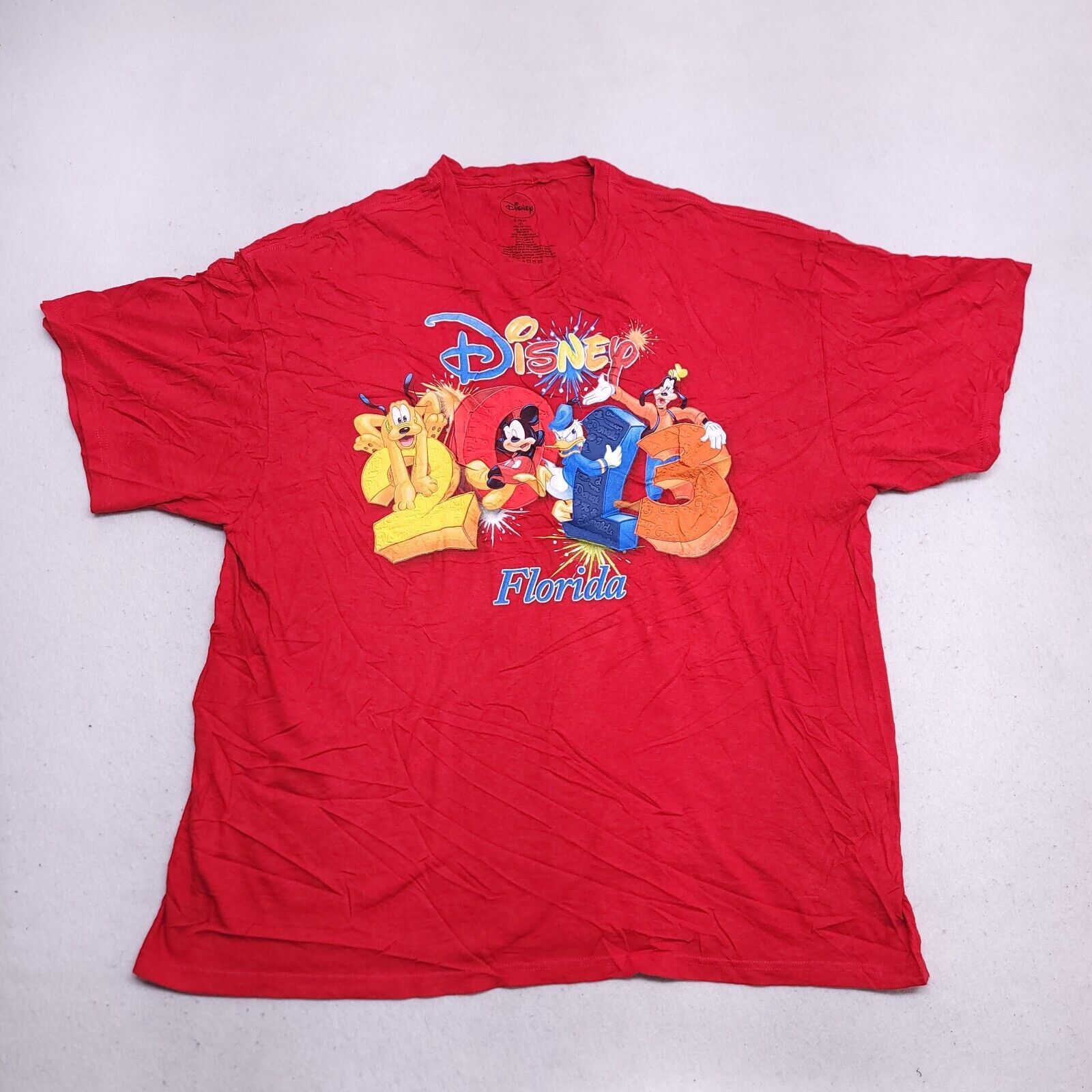 Disney Disney World 2013 Graphic Pullover Shirt Mens Size 2X Red Size US XXL / EU 58 / 5 - 2 Thumbnail