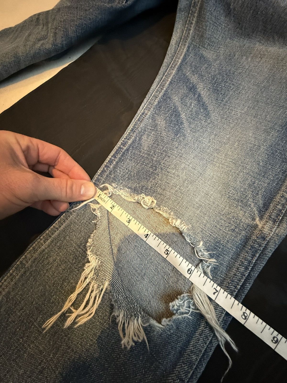 Celine FW20 Celine knee blowout Hedi Slimane union wash jeans 29 Size US 29 - 7 Thumbnail
