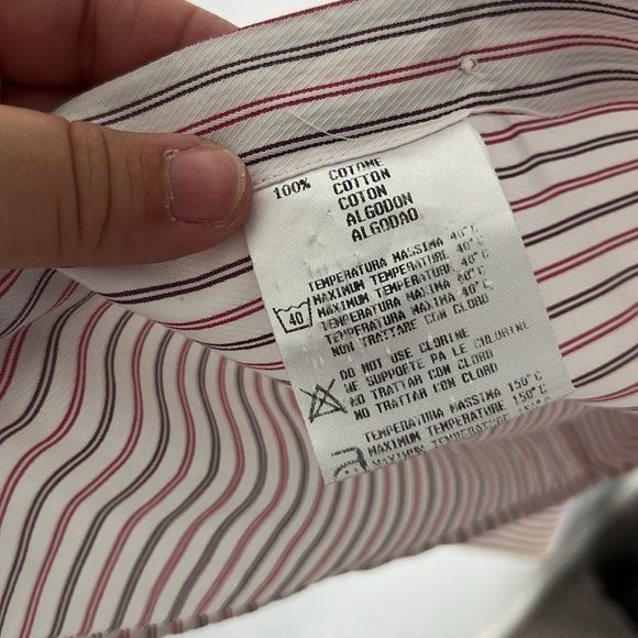 Versace Versace Collection Striped Button Down Embroidered Logo Men' Size US M / EU 48-50 / 2 - 10 Thumbnail