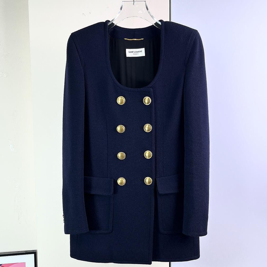 Saint Laurent Paris Saint Laurent Wool Blend Double Breasted Coat Size 34 Size XS / US 0-2 / IT 36-38 - 1 Thumbnail
