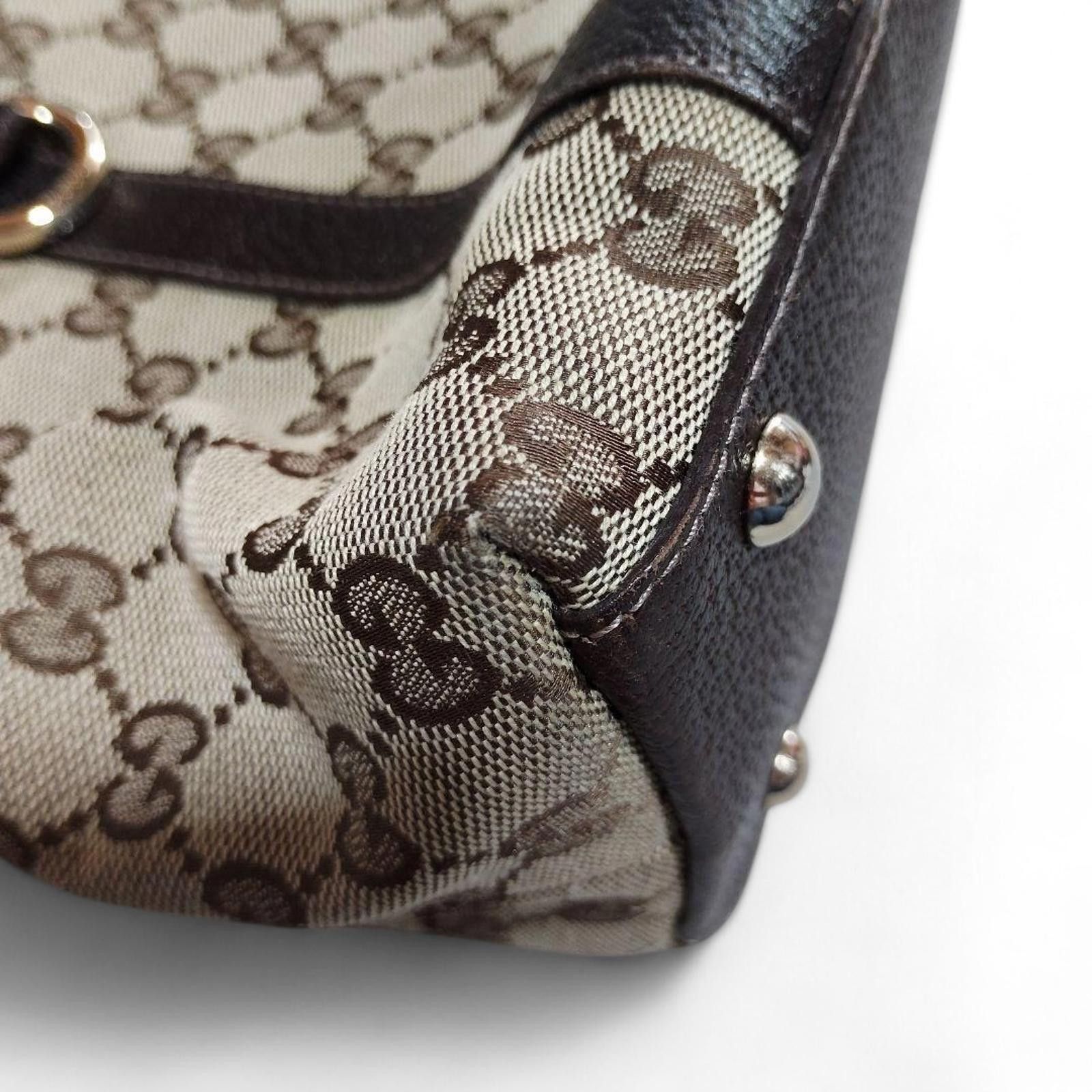 Gucci Gucci - Monogram Canvas Handbag Leather Trim Size ONE SIZE - 3 Thumbnail