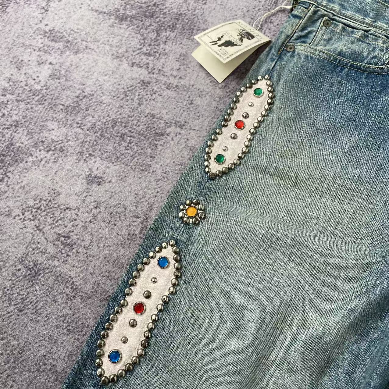Kapital Kapital Gemstone Studded Denim Shorts *size34 — NWT Size US 34 / EU 50 - 3 Thumbnail
