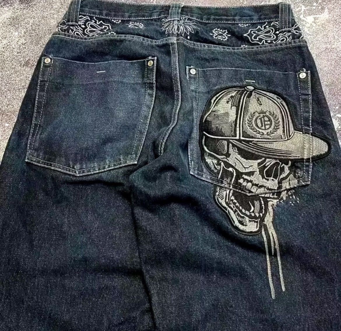 Other Y2K Hiphop Skull Embroidery Size US 33 - 2 Thumbnail