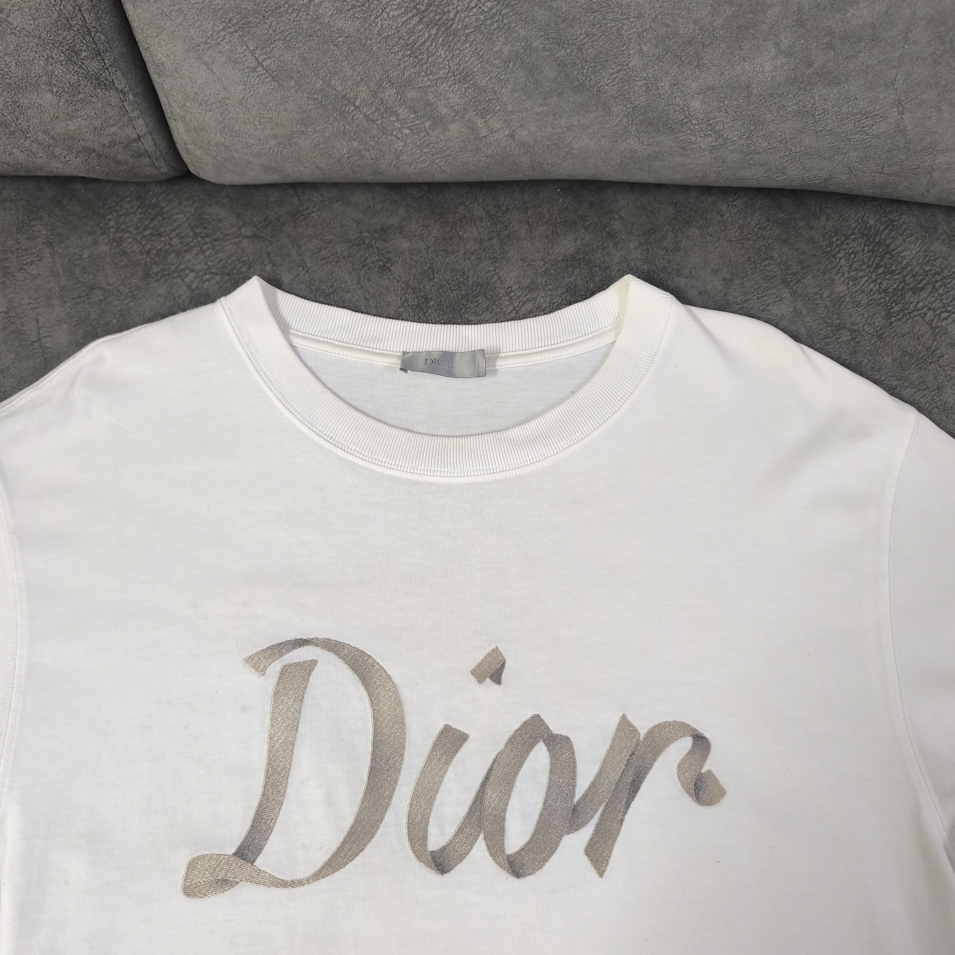 Dior Dior 22SS Relaxed Fit Ribbon Logo T-Shirt White Size US L / EU 52-54 / 3 - 3 Thumbnail