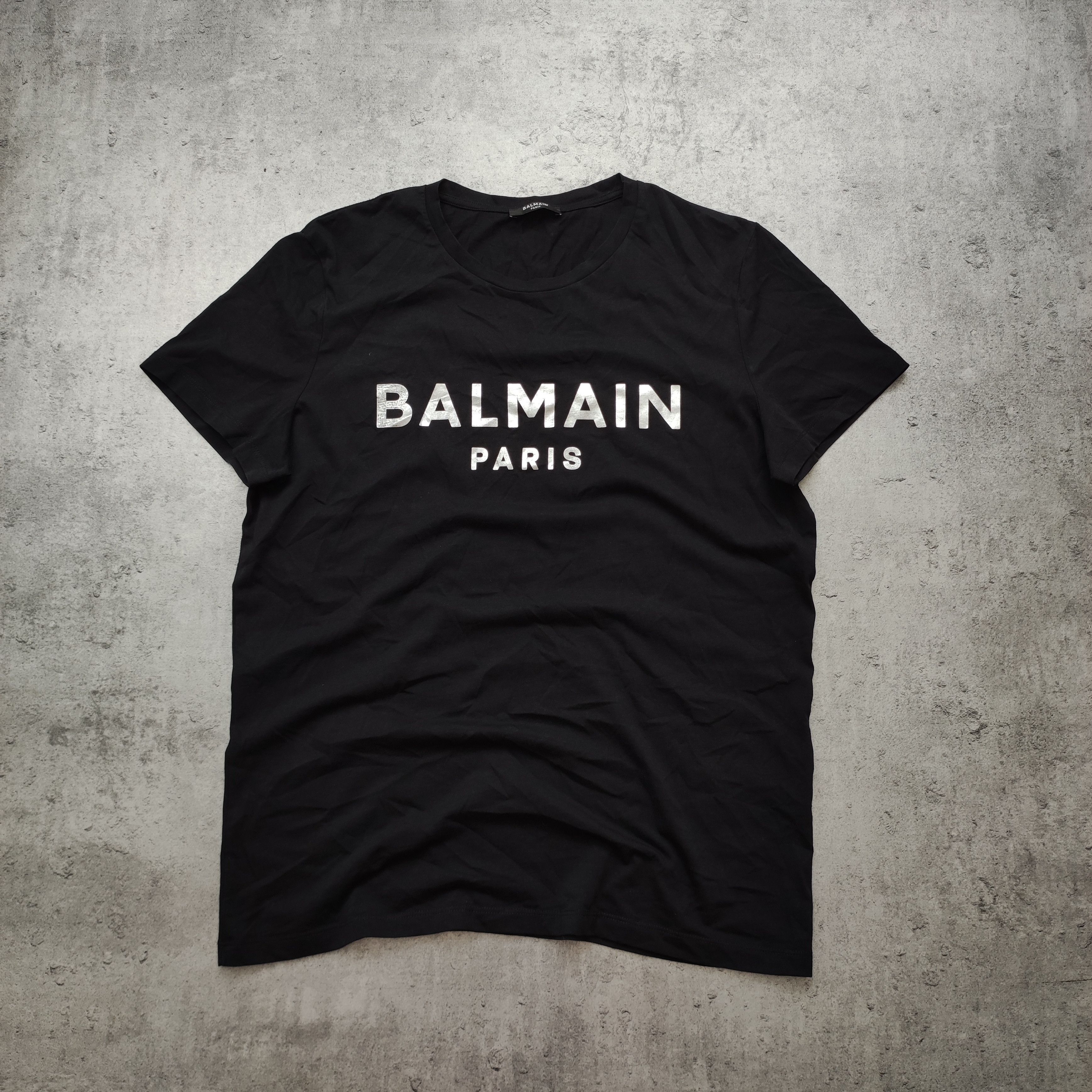 Balmain Balmain Paris Classic Big Logo Holo Black Tshirt Size US L / EU 52-54 / 3 - 2 Thumbnail