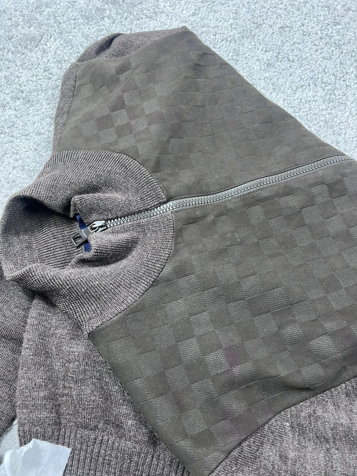 Louis Vuitton Louis Vuitton Brown Damier Signature Zip Up Cardigan Sweater Size US M / EU 48-50 / 2 - 9 Thumbnail