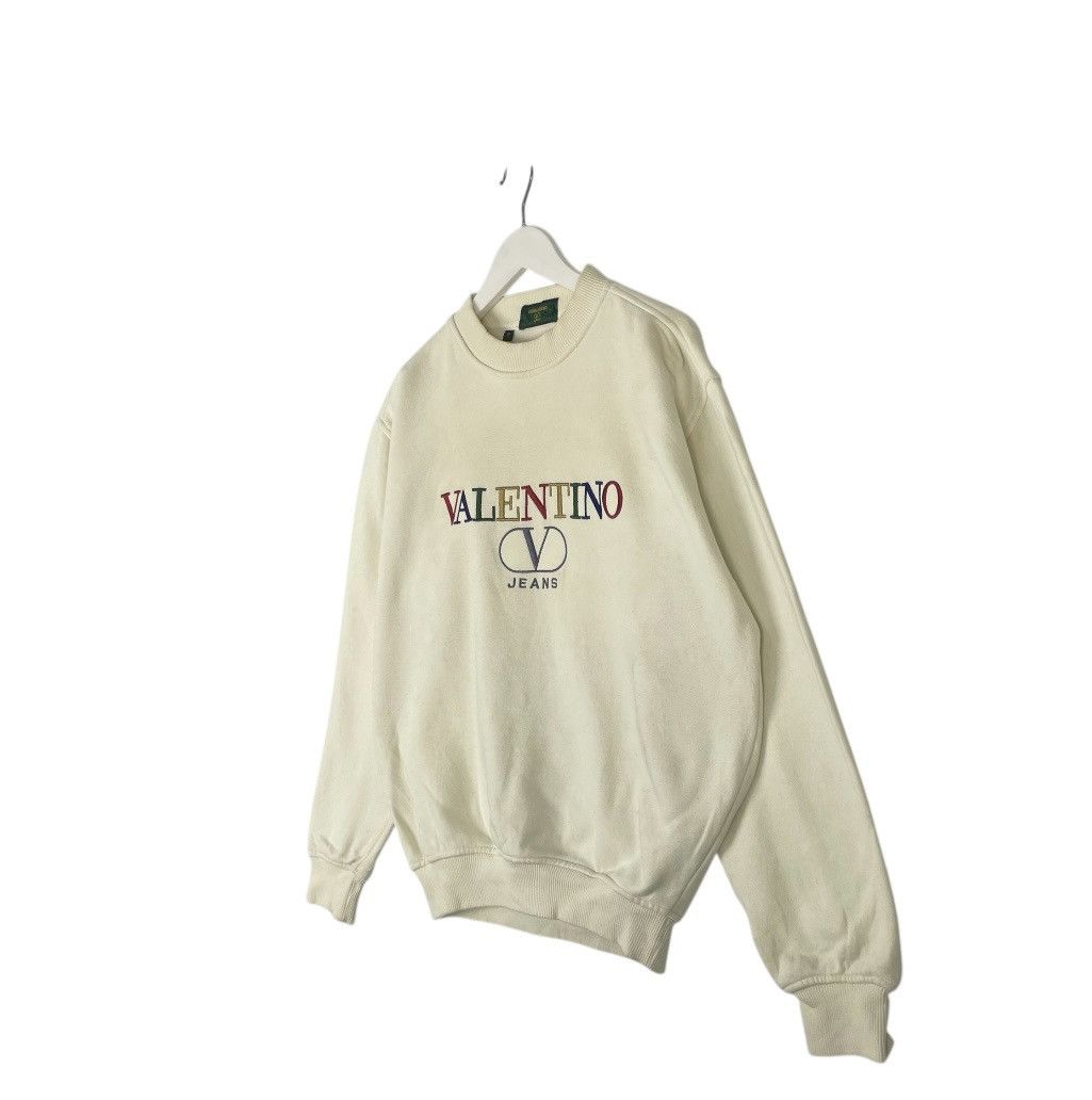 Designer × Vintage vintage Hoodie/ sweater Valentino jeans sweater - cream Size US M / EU 48-50 / 2 - 2 Thumbnail