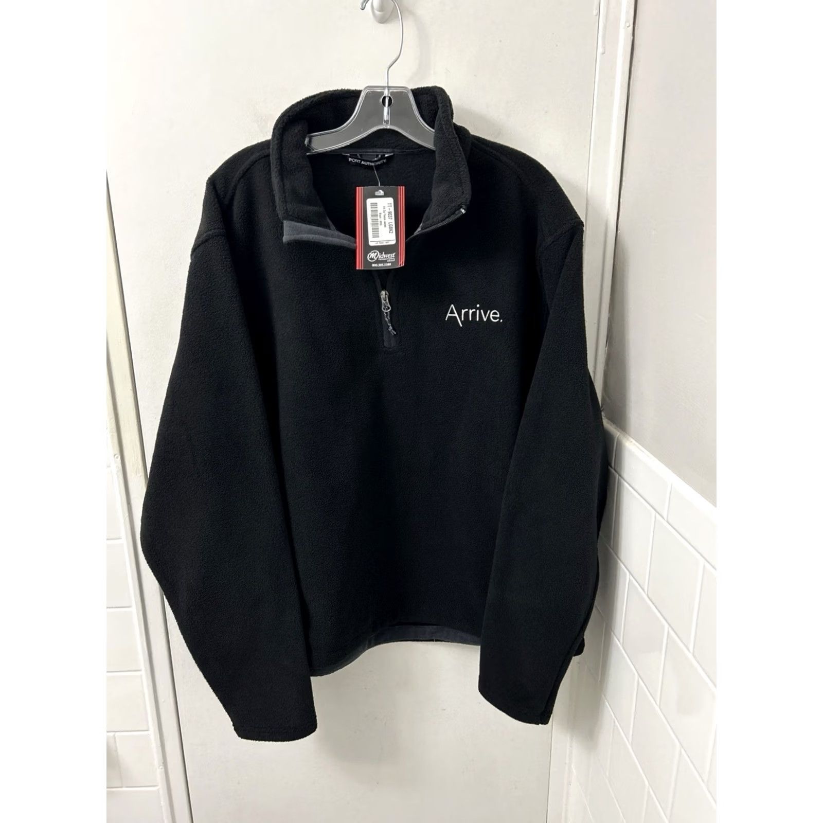 Port Authority Port Authority 1/4 Zip Fleece Jacket Mens Large Black Arrive Sweatshirt L/S NWT Size US L / EU 52-54 / 3 - 2 Thumbnail