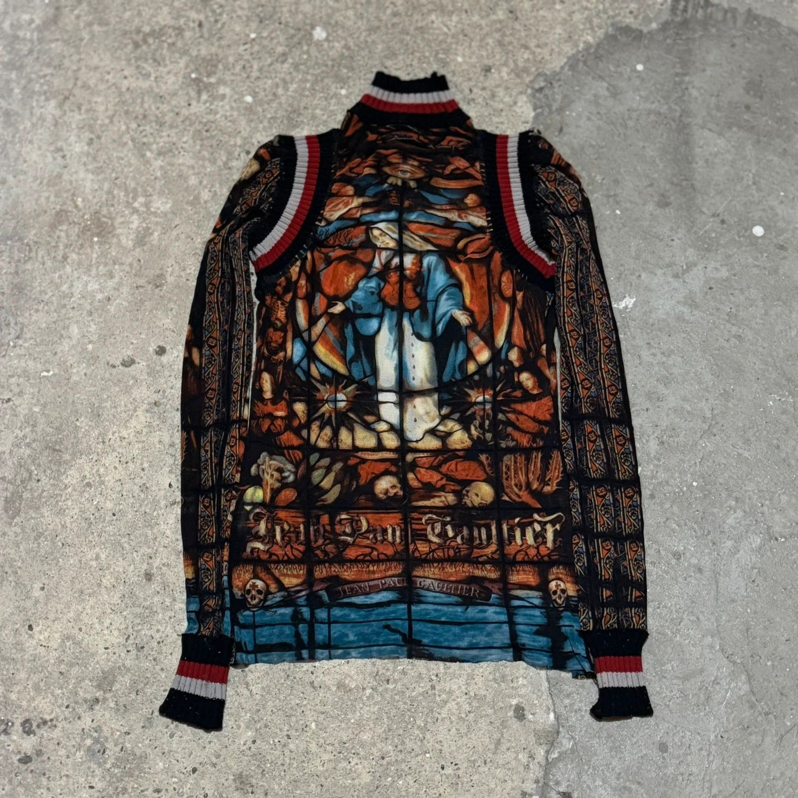 Jean Paul Gaultier F/W 1998 Jean Paul Gaultier cathedral Virgin Mary mesh top Size US S / EU 44-46 / 1 - 3 Thumbnail