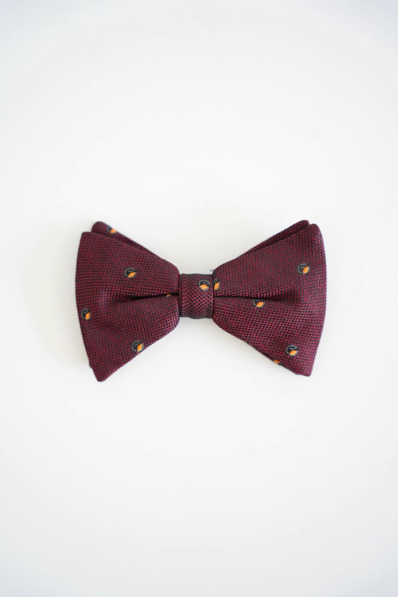 Yohji Yamamoto Yohji Yamamoto 80s Burgundy Silk Bow Tie K4 Size 36 - 1 Thumbnail