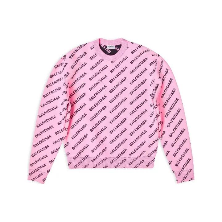 Balenciaga Balenciaga SS22 Pink Logo Sweater for Women 0079 Size XS / US 0-2 / IT 36-38 - 1 Thumbnail