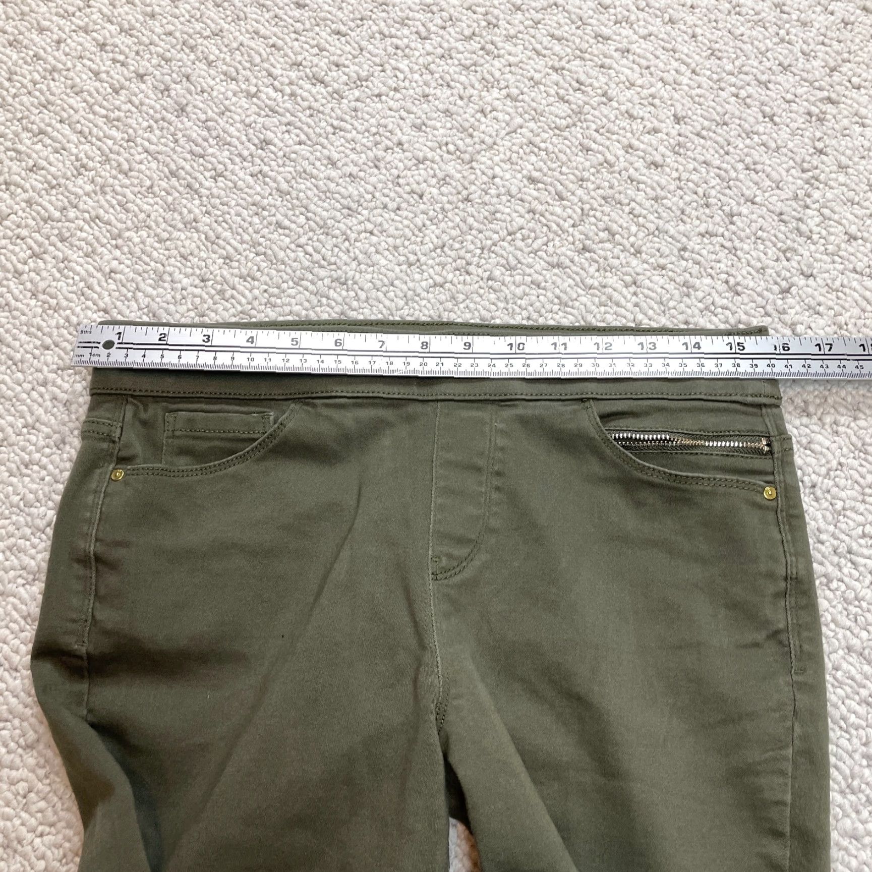 Tommy Hilfiger VINTAGE Tommy Hilfiger Ankle Pants Womens 8 Green Pull On Straight Stretch Zip Pockets Size 30" / US 8 / IT 44 - 6 Thumbnail