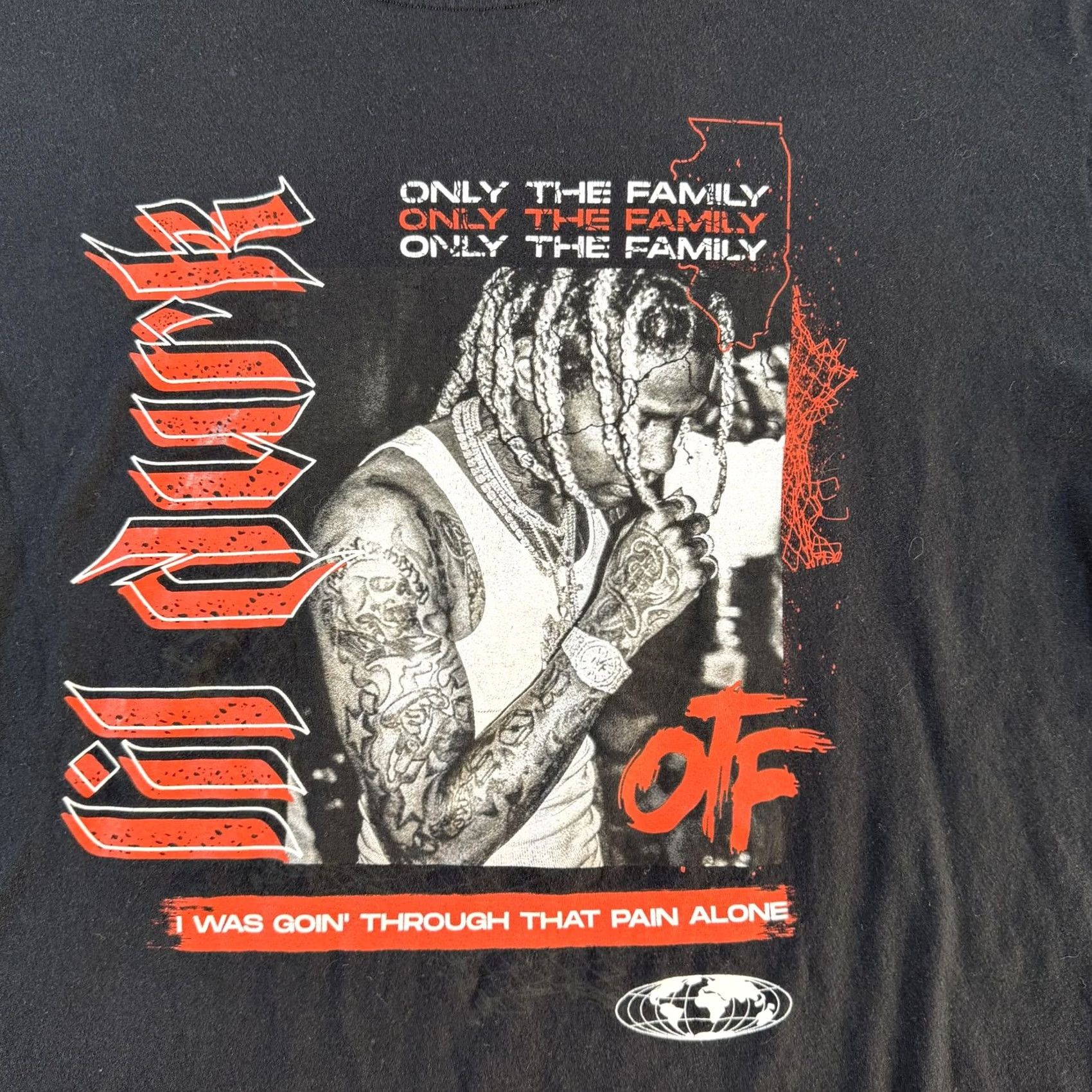 Vintage Lil Durk Shirt Mens XL Black OTF Only The Family Graphic