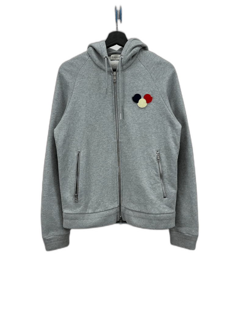パーカー・フーディ MONCLER | Logo Motif Zip-Up Hoodie Moncler - Logo-Embroidered Cotton-Jersey Zip-Up Hoodie
