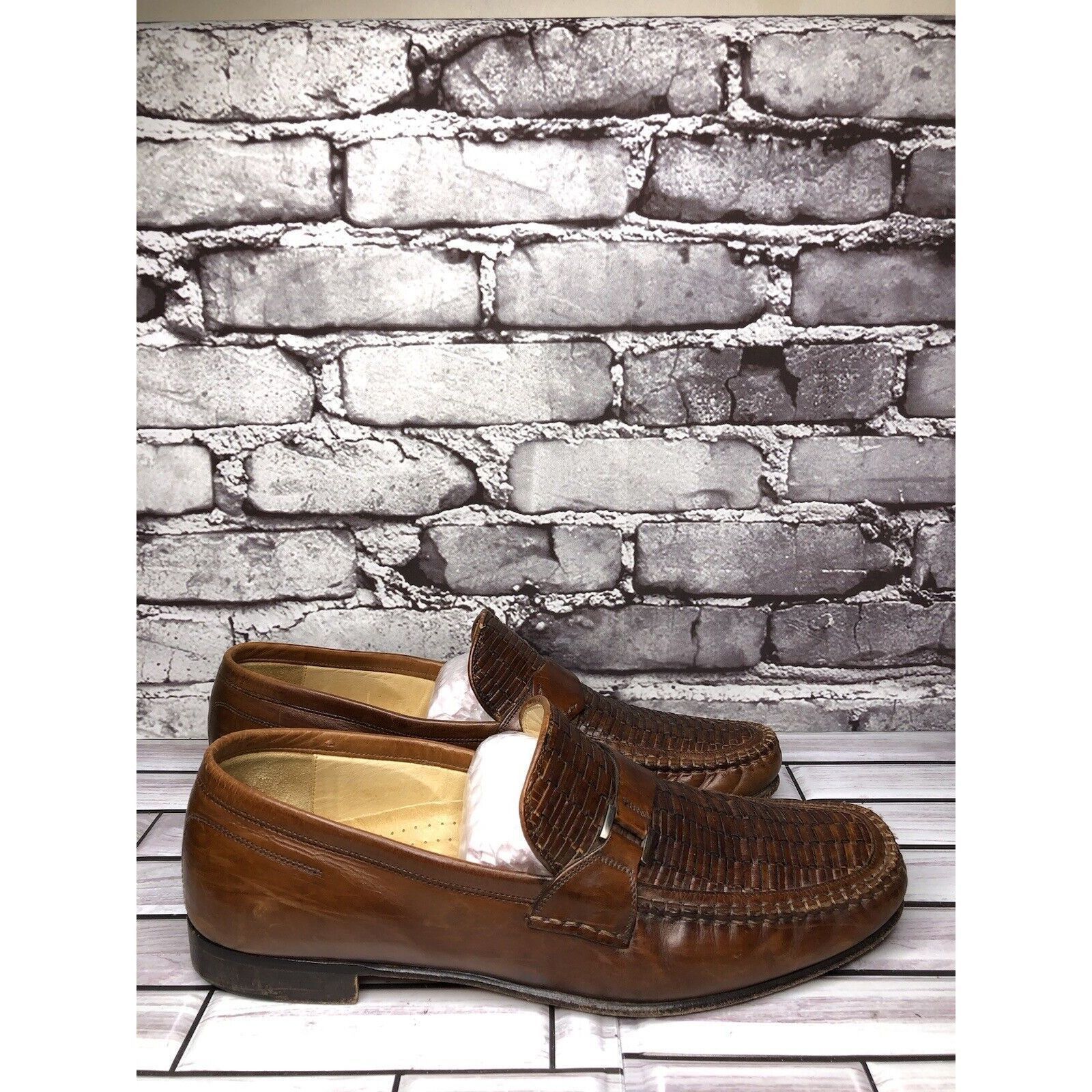 Johnston & Murphy Johnston & Murphy Handcrafted Brown Leather Weaves Dress Loa Size US 11 / EU 44 - 3 Thumbnail