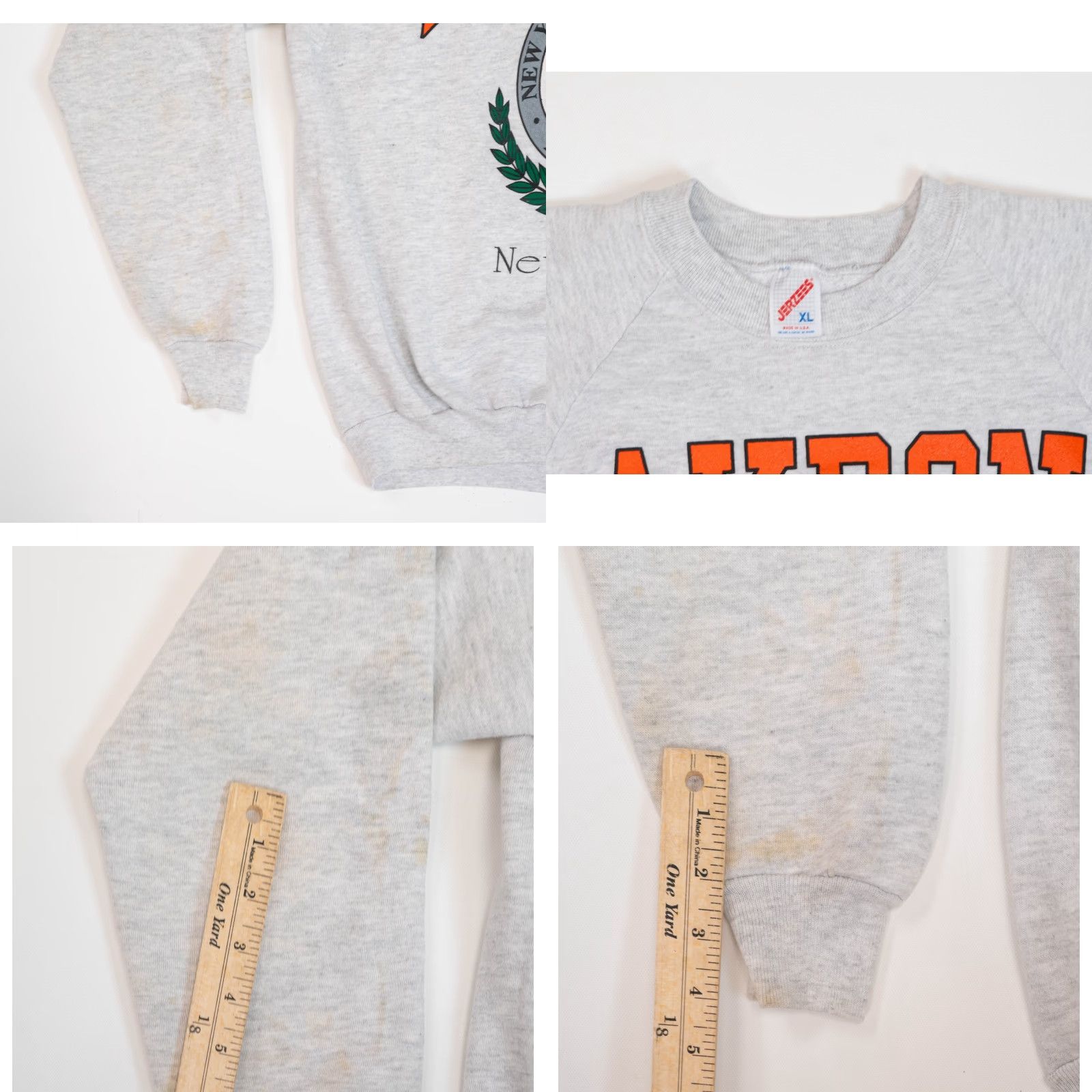 Jerzees VINTAGE University Of Akron Sweatshirt Men’s XL Gray 80s Pullover Crew Neck USA NCAA College Wear Size US XL / EU 56 / 4 - 9 Thumbnail