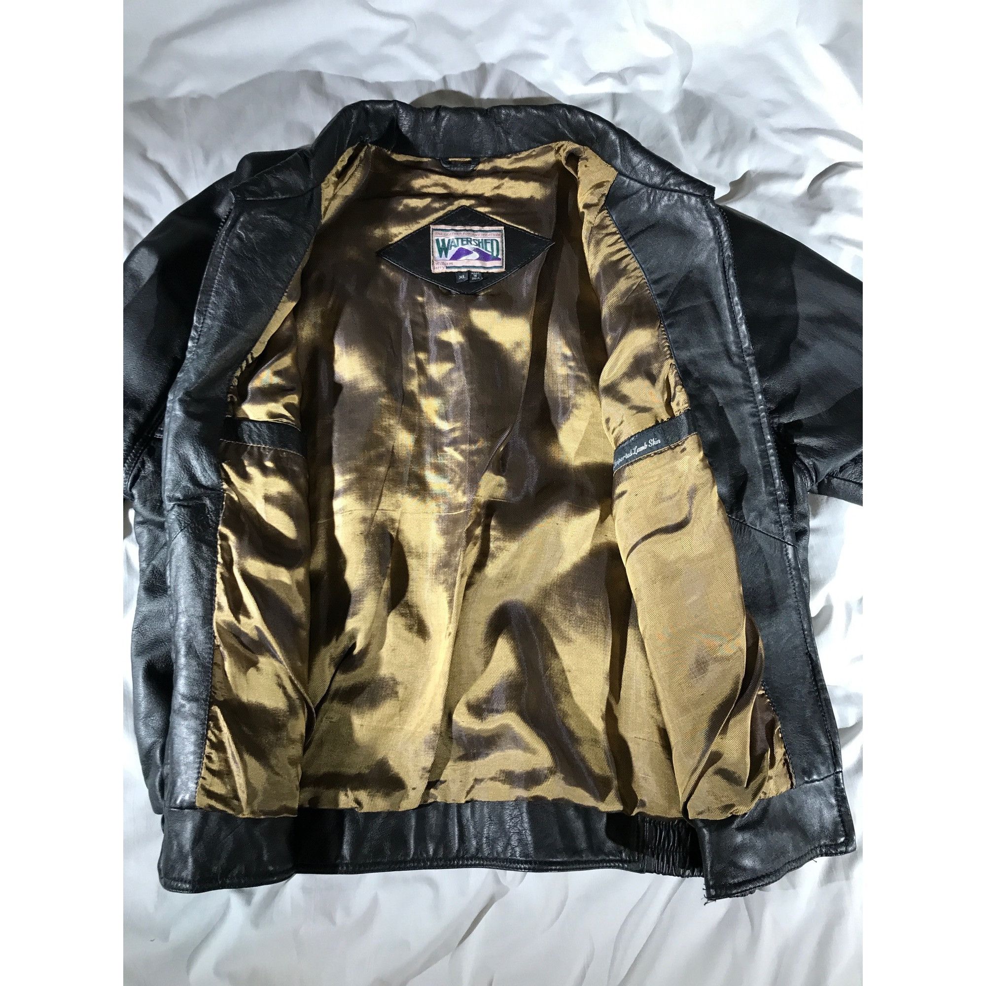 Vintage Watershed by William Harry Black Lamb Skin Leather Jacket Size US XL / EU 56 / 4 - 4 Thumbnail