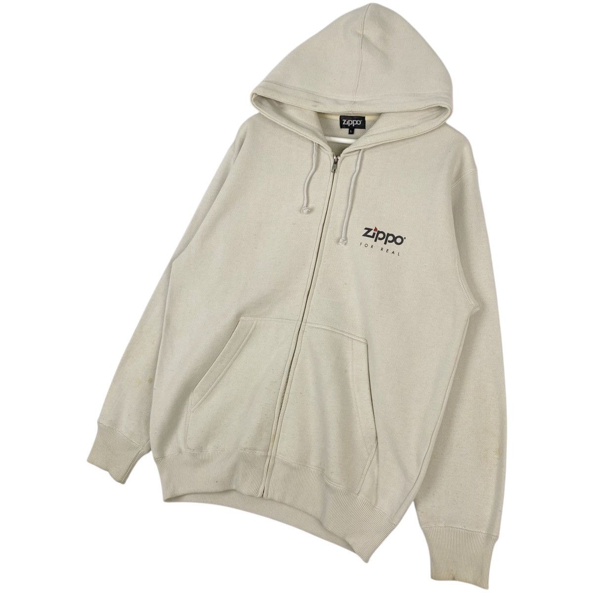 Vintage Vintage Zippo Hoodie Full Zip Sweater White Pullover Size L Size US L / EU 52-54 / 3 - 2 Thumbnail