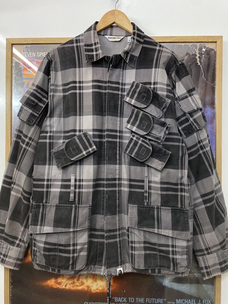 Bape 00s Bape Classics Plaid Check Multi Pocket Utility Jacket Size US M / EU 48-50 / 2 - 1 Thumbnail
