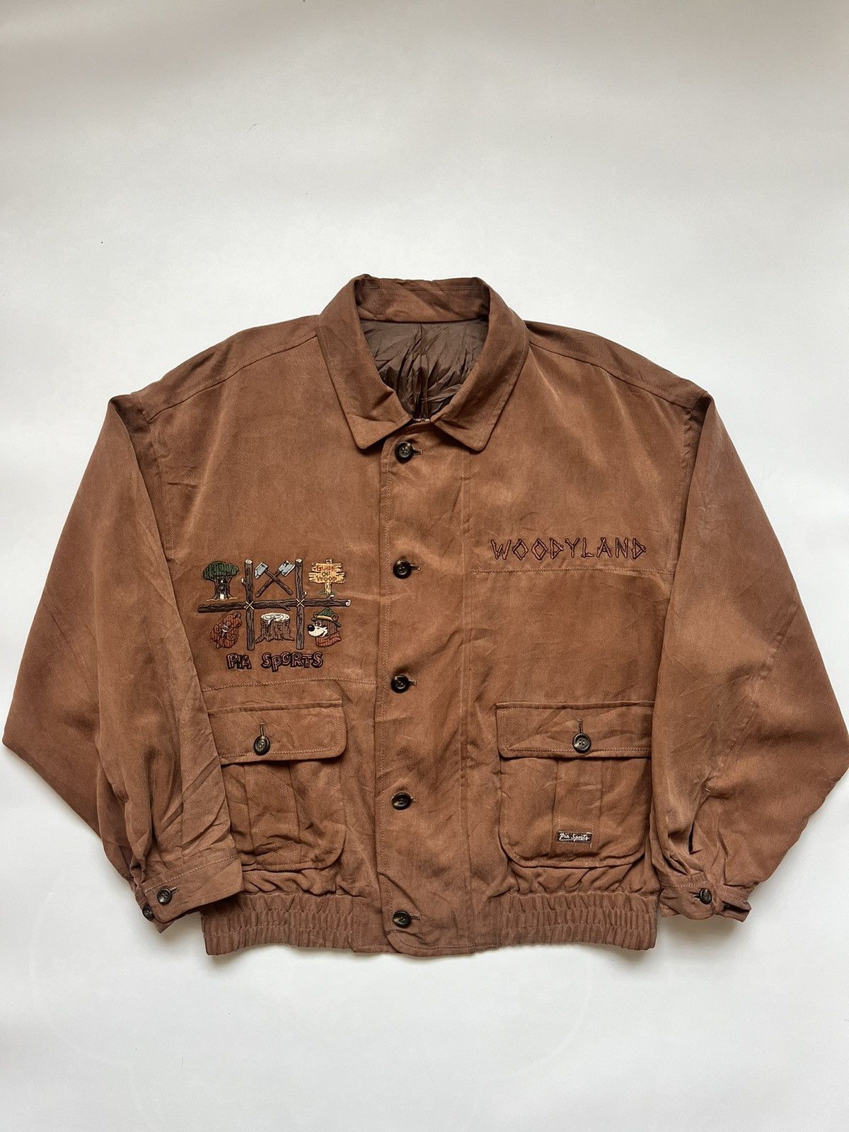Japanese Brand Vintage 90s Pia Sports Woodyland Bomber Jacket Size US XL / EU 56 / 4 - 1 Thumbnail