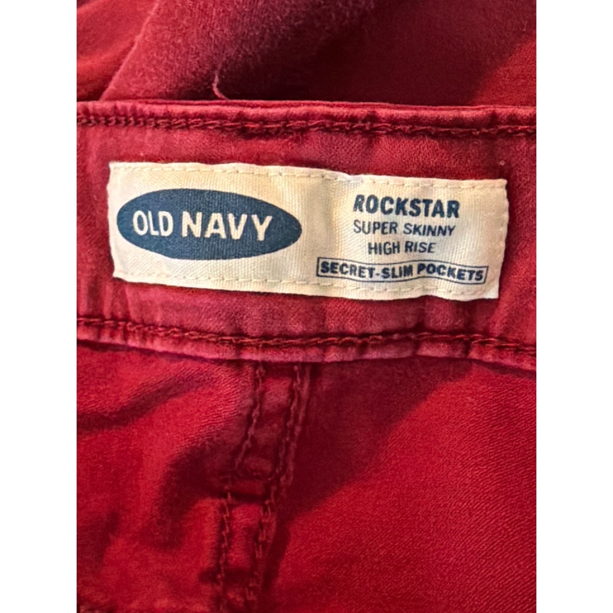 Old Navy Old Navy Rockstar High Rise Super Skinny Red Jeans Secret Sl Size 34" / US 12 / IT 48 - 5 Thumbnail