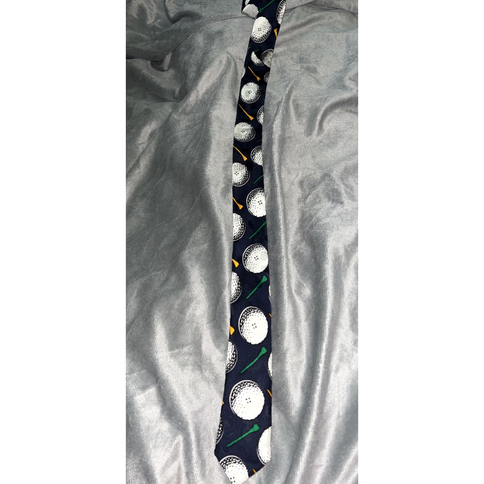 Vintage VINTAGE Looney Tunes Mania Golf Tie Silk Bugs Elmer Daffy Golfing Men Classic 57-60in Black Multi Pattern Novelty Tie Brand Looney Tunes Size ONE SIZE - 2 Thumbnail