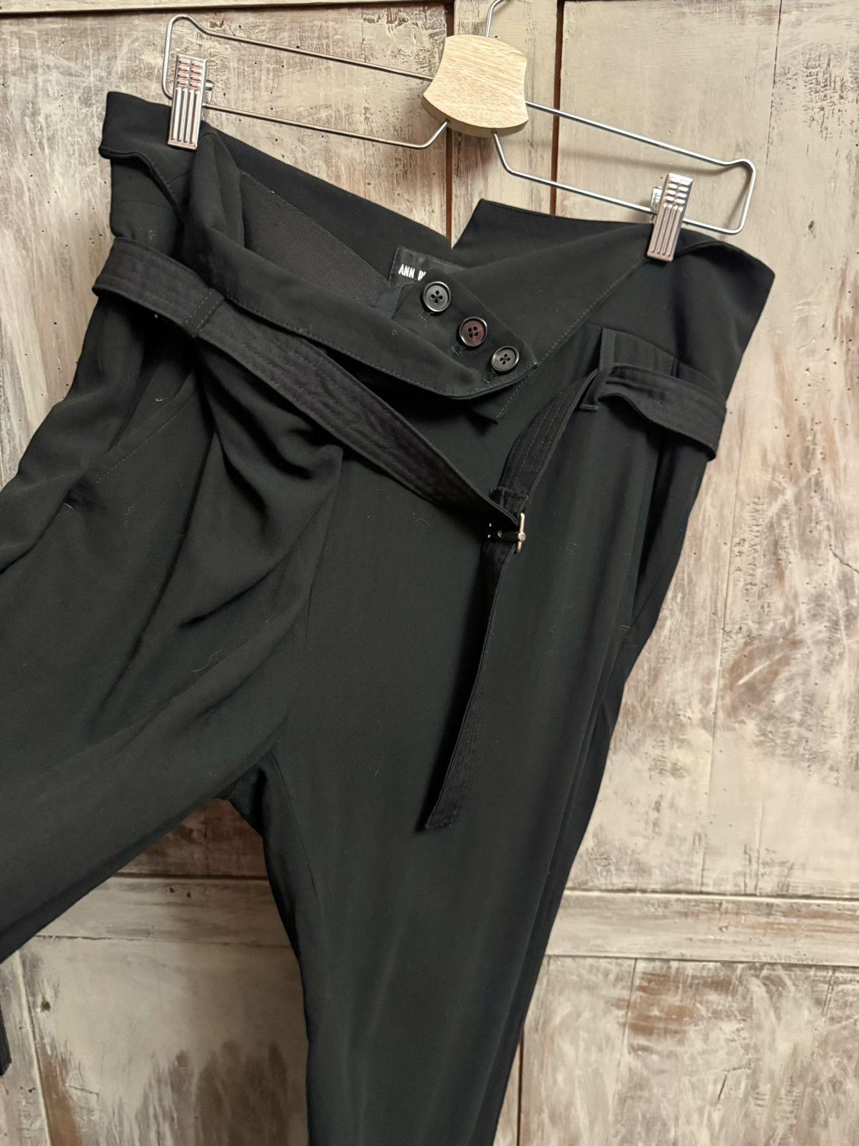 Ann Demeulemeester ann demeulemeester asymmetrical black wool pants 36 fr Size 26" / US 2 / IT 38 - 5 Thumbnail
