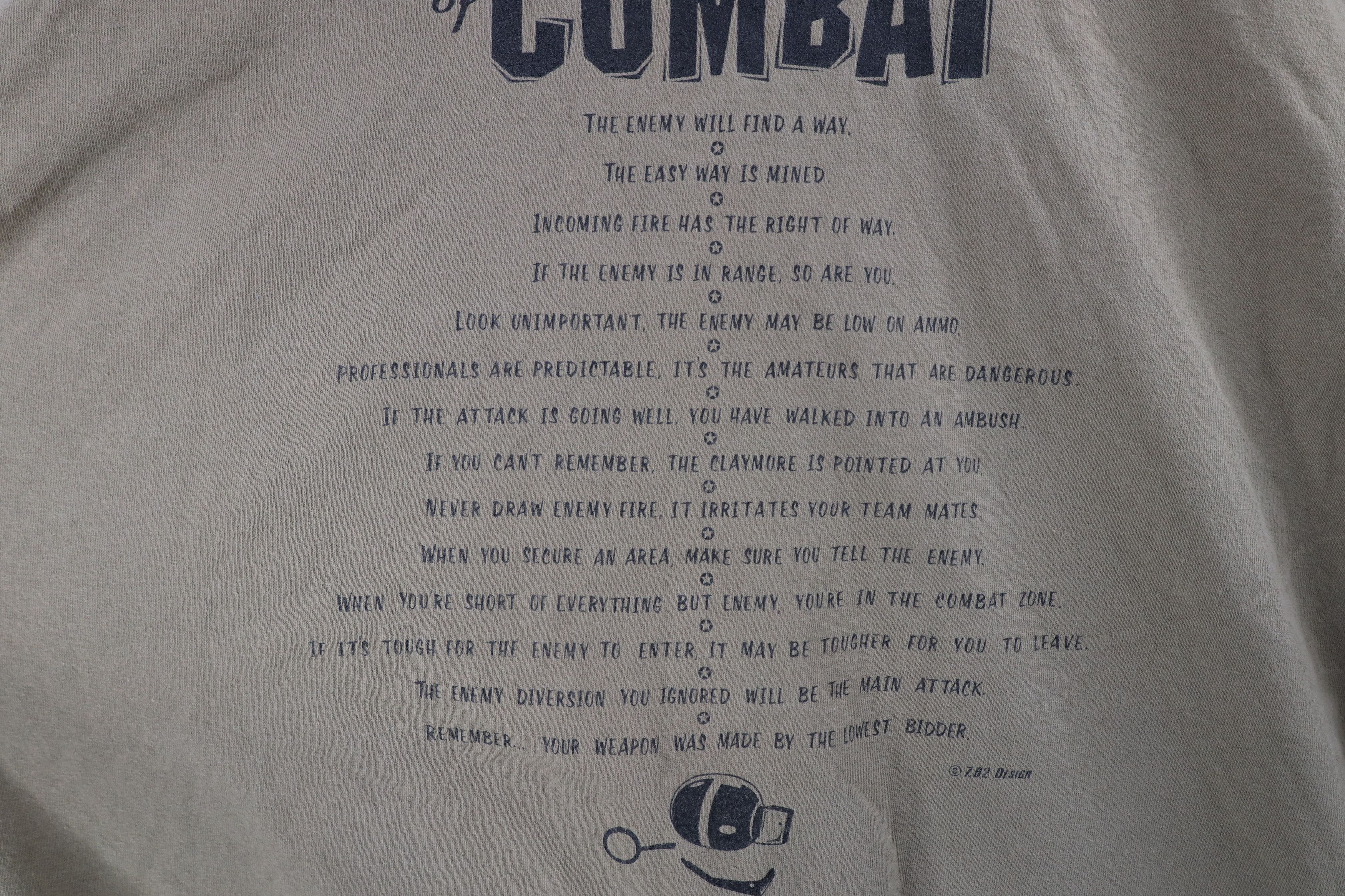 Vintage Vintage Military Murphys Laws of Combat T-Shirt Drab Green Size US XXL / EU 58 / 5 - 10 Thumbnail