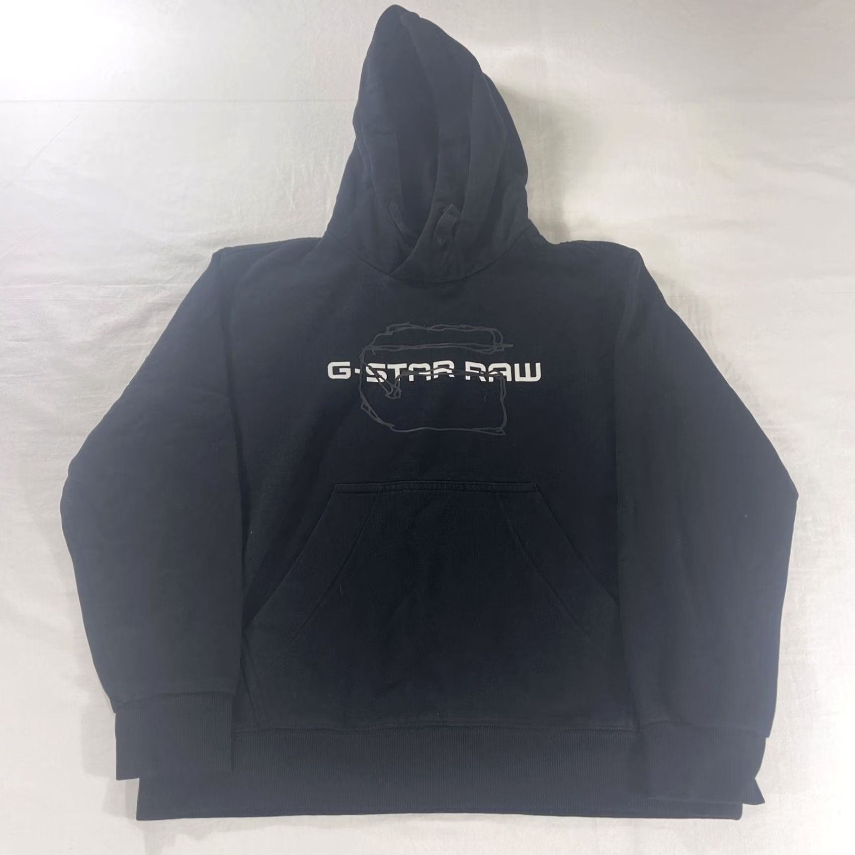 Vintage G-Star Raw L Hoodie Black Logo Sweatshirt Pullover Hoodie Men Size L - G-Star Raw L Hoodie - Black - Logo - Fleece - Cotton Blend Size US L / EU 52-54 / 3 - 2 Thumbnail