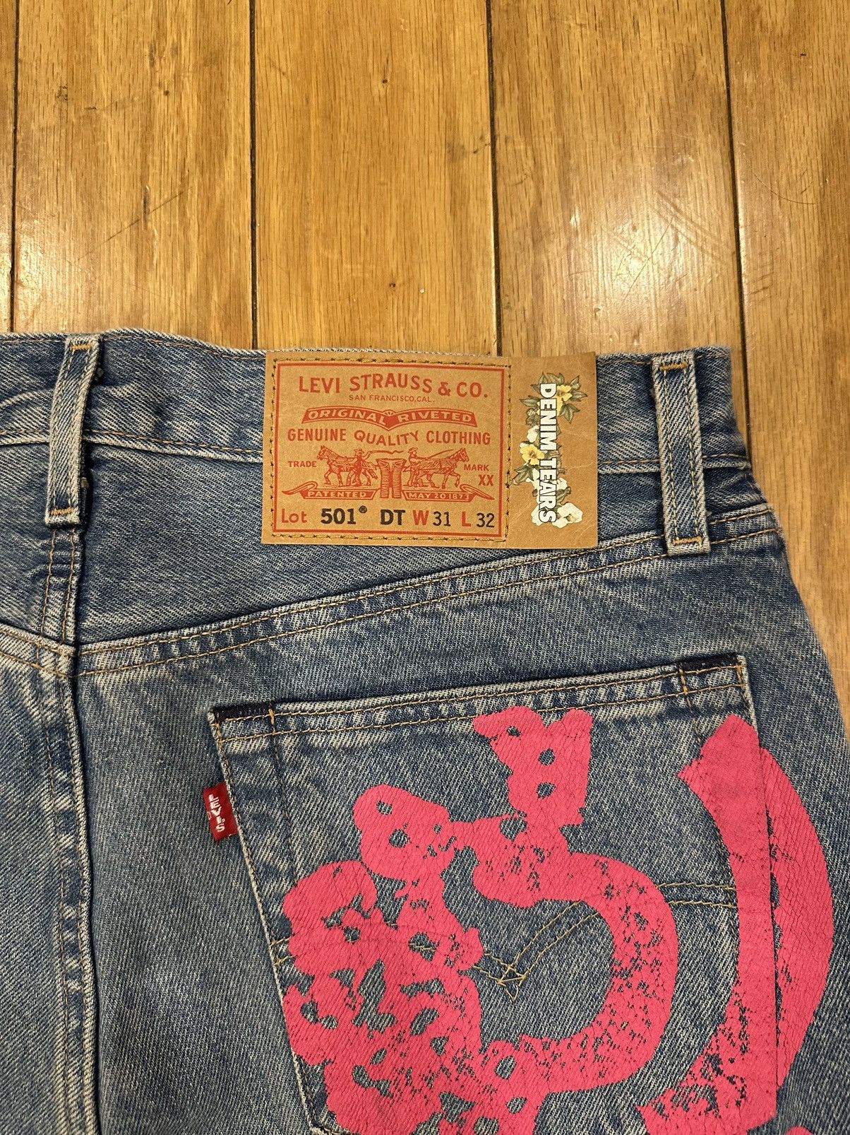 (B).Stroy × DENIM TEARS × Levi's Denim Tears x (B).Stroy Levis 501 Denim Size US 31 - 3 Thumbnail
