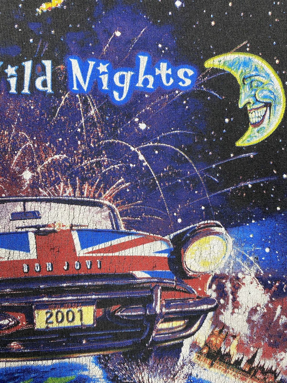 Bon Jovi Bon Jovi Four Wild Nights 2001 Vintage Rock Band Tour Tee Size US L / EU 52-54 / 3 - 9 Thumbnail