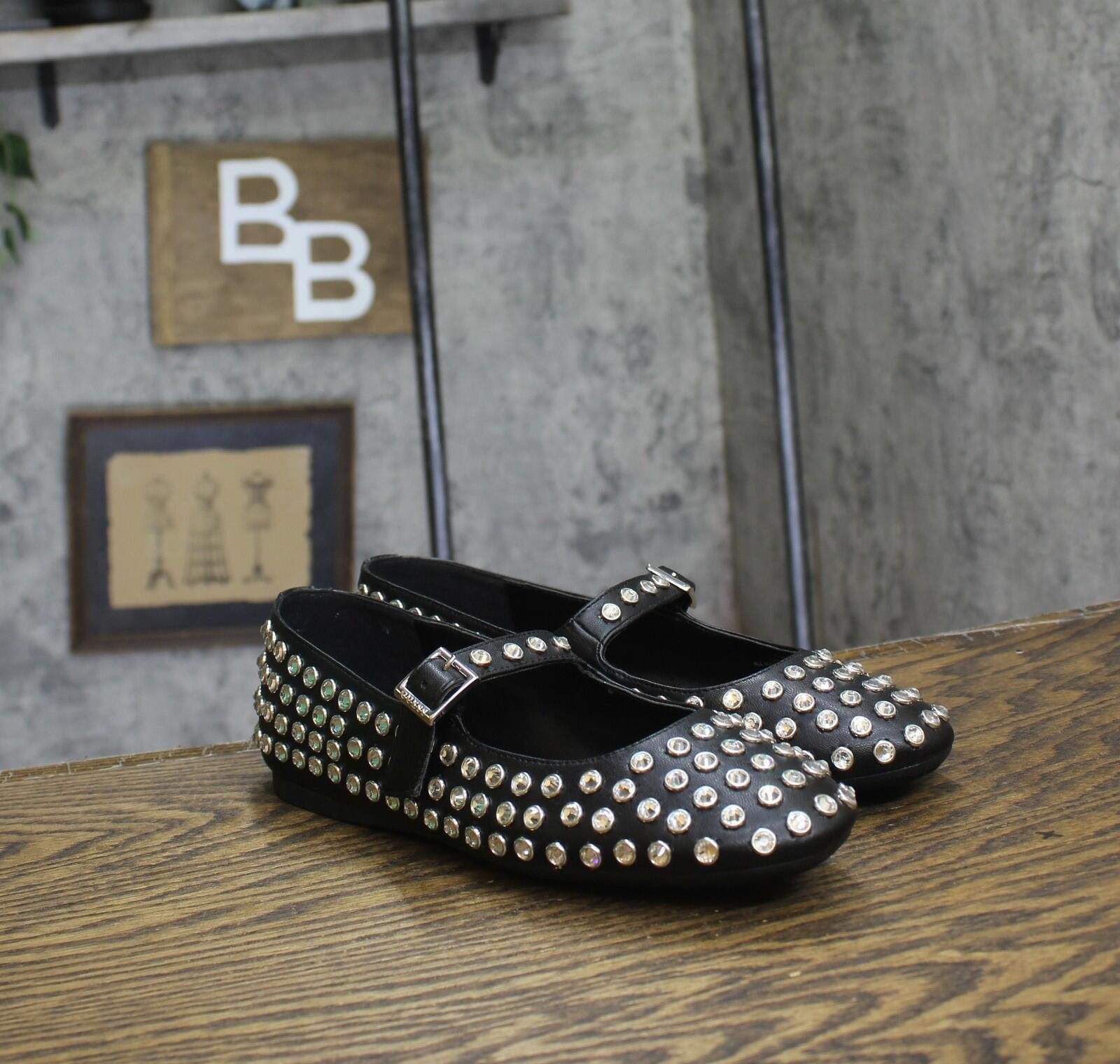 Guess Nwt Guess Mary Jane Flat Rhinestone Gwkalidal Black 7.5m Size US 7.5 / IT 37.5 - 1 Thumbnail