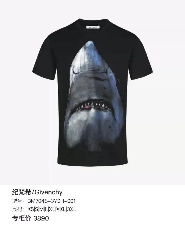 Givenchy Givenchy Shark print slim fit round neck short-sleeve T-sh Size US XS / EU 42 / 0 - 6 Thumbnail