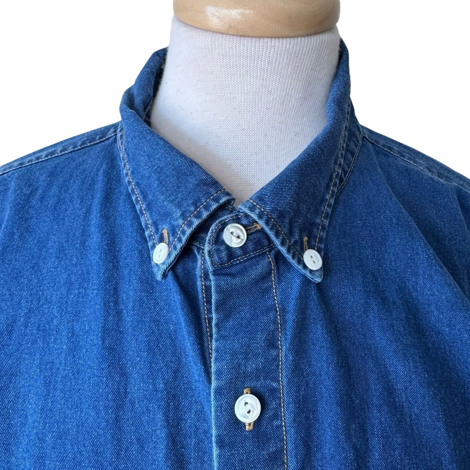 Bonobos BONOBOS 100% Cotton Slim Fit XL Long Denim Button Up Shirt Size US XL / EU 56 / 4 - 5 Thumbnail