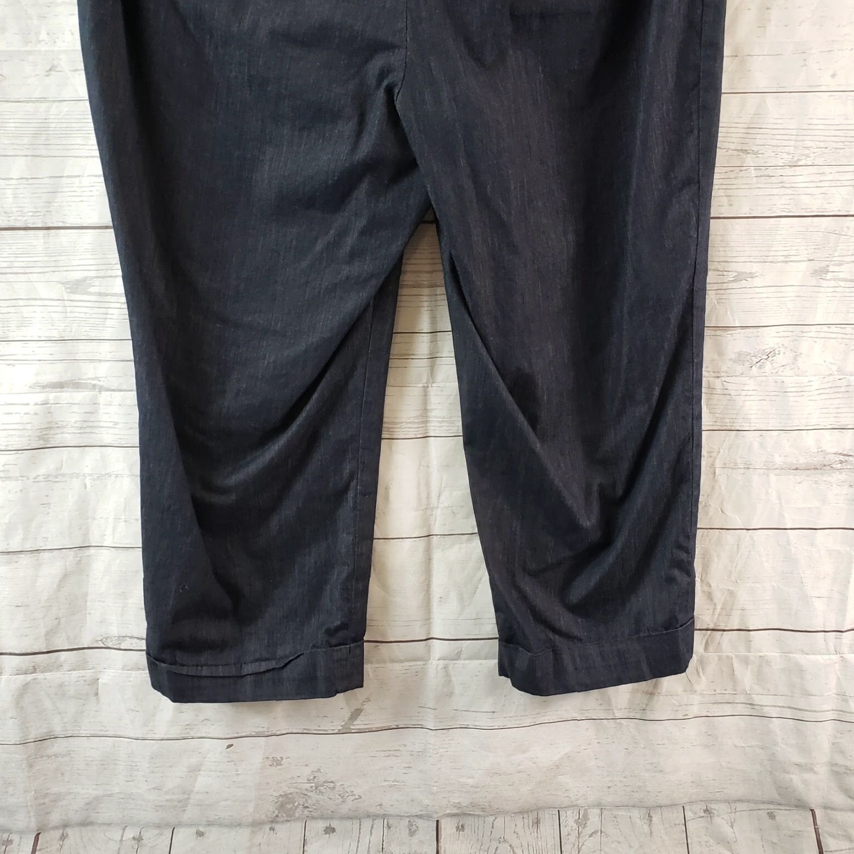 Ann Taylor Ann Taylor LOFT Womens Julie Cropped Pants Sz 10P Blue Mid Rise Cotton Blend Size 32" / US 10 / IT 46 - 4 Thumbnail