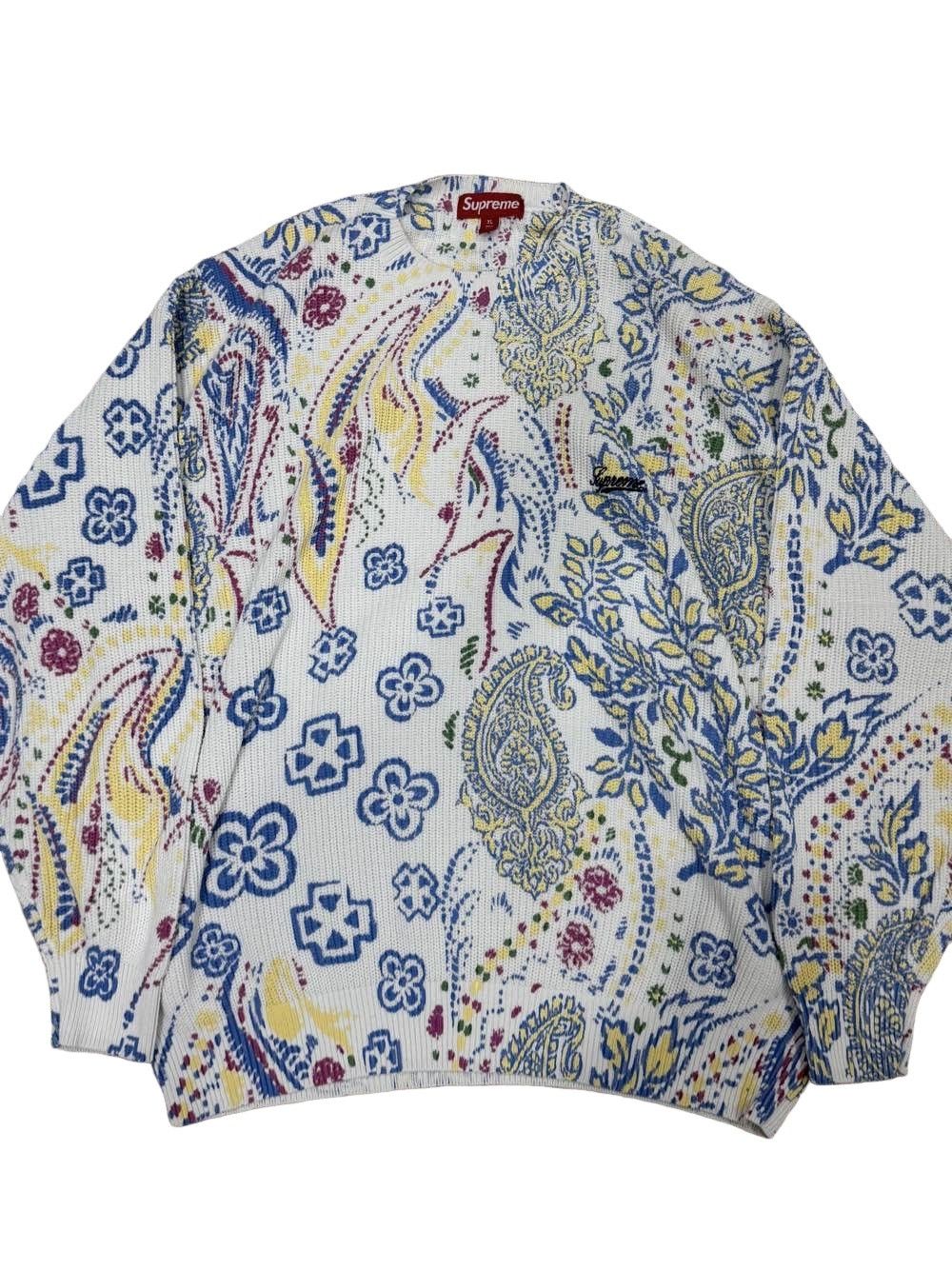 Supreme Supreme Paisley Printed Knit Sweater Size XL | Grailed