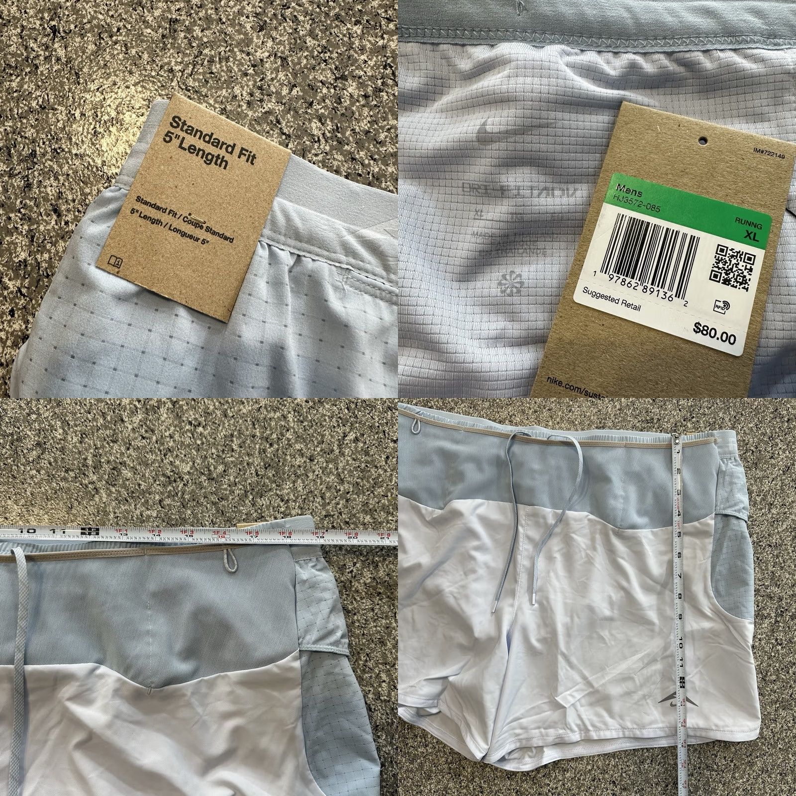 Nike Nike Trail Running Shorts XL Men Blue 5” Second Sunrise Dri Fit ADV HJ3572-085 2020s Outdoor Athletic Lined Shorts Size US 36 / EU 52 - 8 Thumbnail