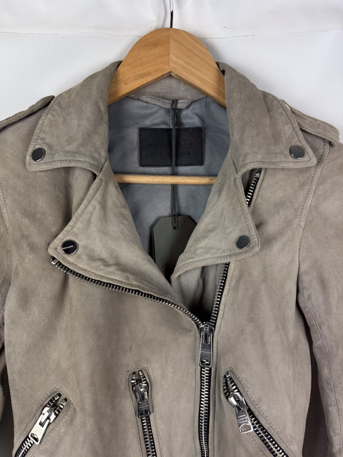 Allsaints Allsaints Suede Balfern Biker Ladies Belted Jacket Size XS / US 0-2 / IT 36-38 - 6 Thumbnail