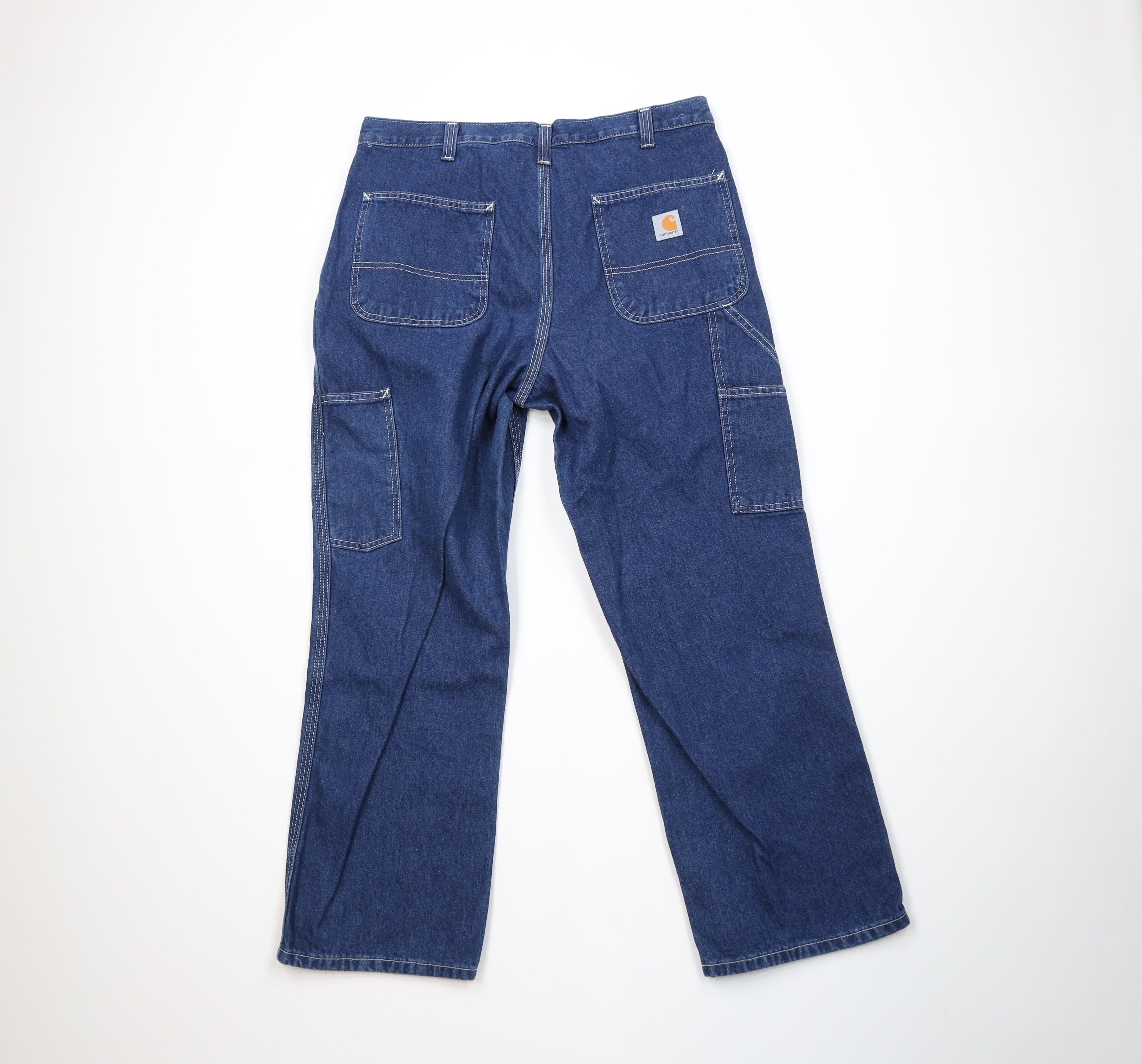 Carhartt Vintage Y2K Carhartt Workwear Wide Leg Dungaree Jeans Blue Size US 34 / EU 50 - 9 Thumbnail