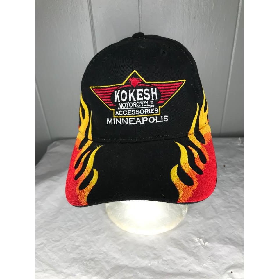 Vintage Vintage Kokesh Motorcycle Flames Grunge Biker hat cap Size ONE SIZE - 1 Thumbnail
