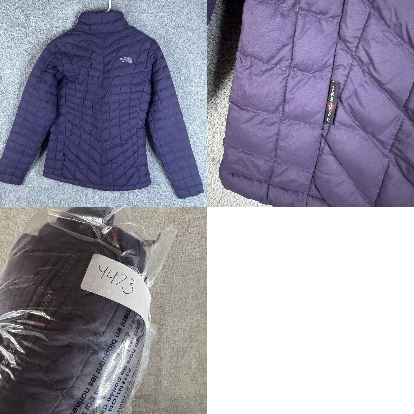 The North Face The North Face ThermoBall Jacket Womens S Purple Quilted Full Zip Insulated Size S / US 4 / IT 40 - 9 Thumbnail