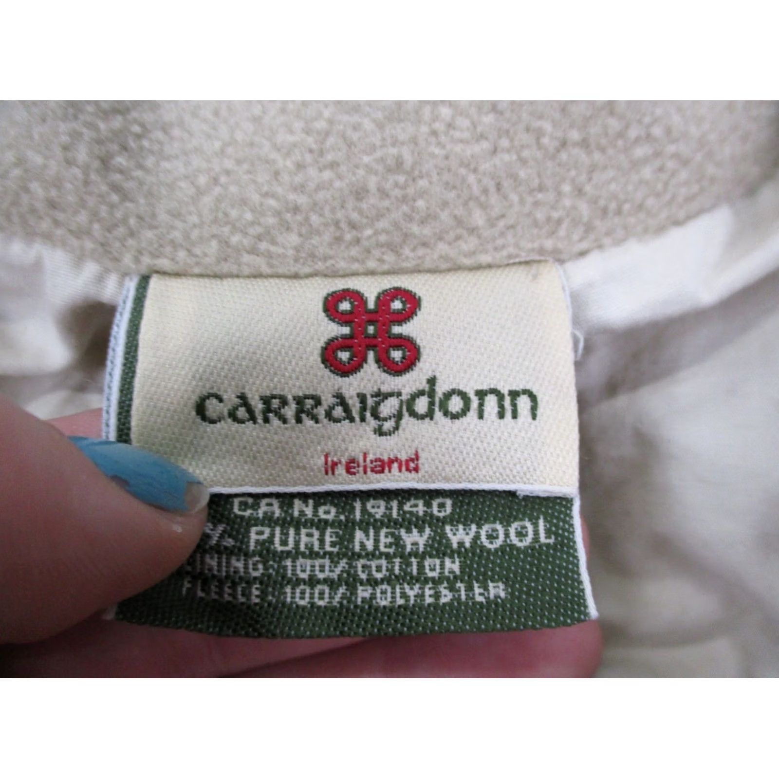 Vintage Carraig Donn Sweater Women M Beige Merino Wool Full Zip Knit Logo Lightweight Thermal Regular Size M / US 6-8 / IT 42-44 - 7 Thumbnail