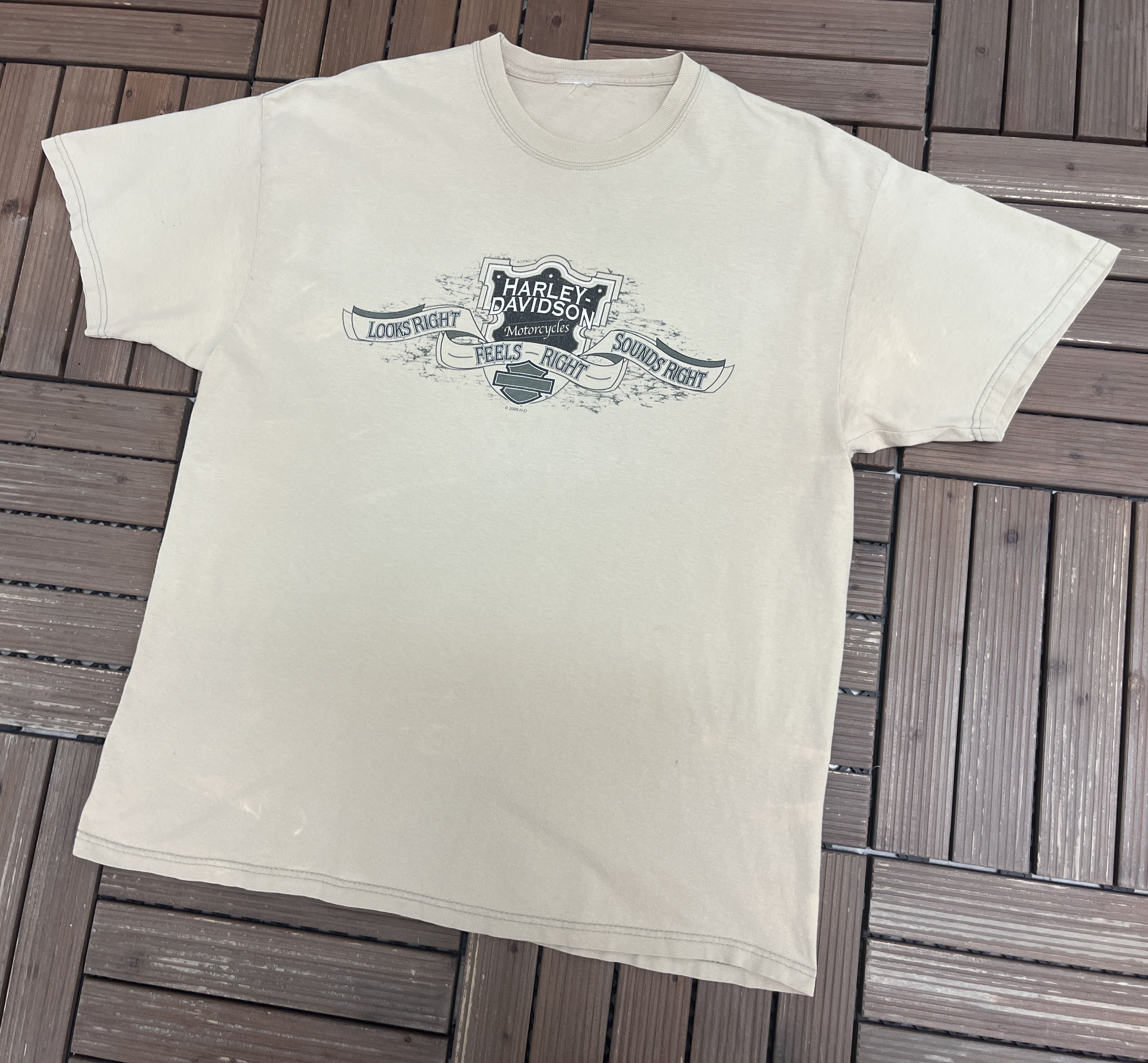 Vintage Harley Davidson New York City Vintage Beige T-Shirt Tee Size US XL / EU 56 / 4 - 3 Thumbnail
