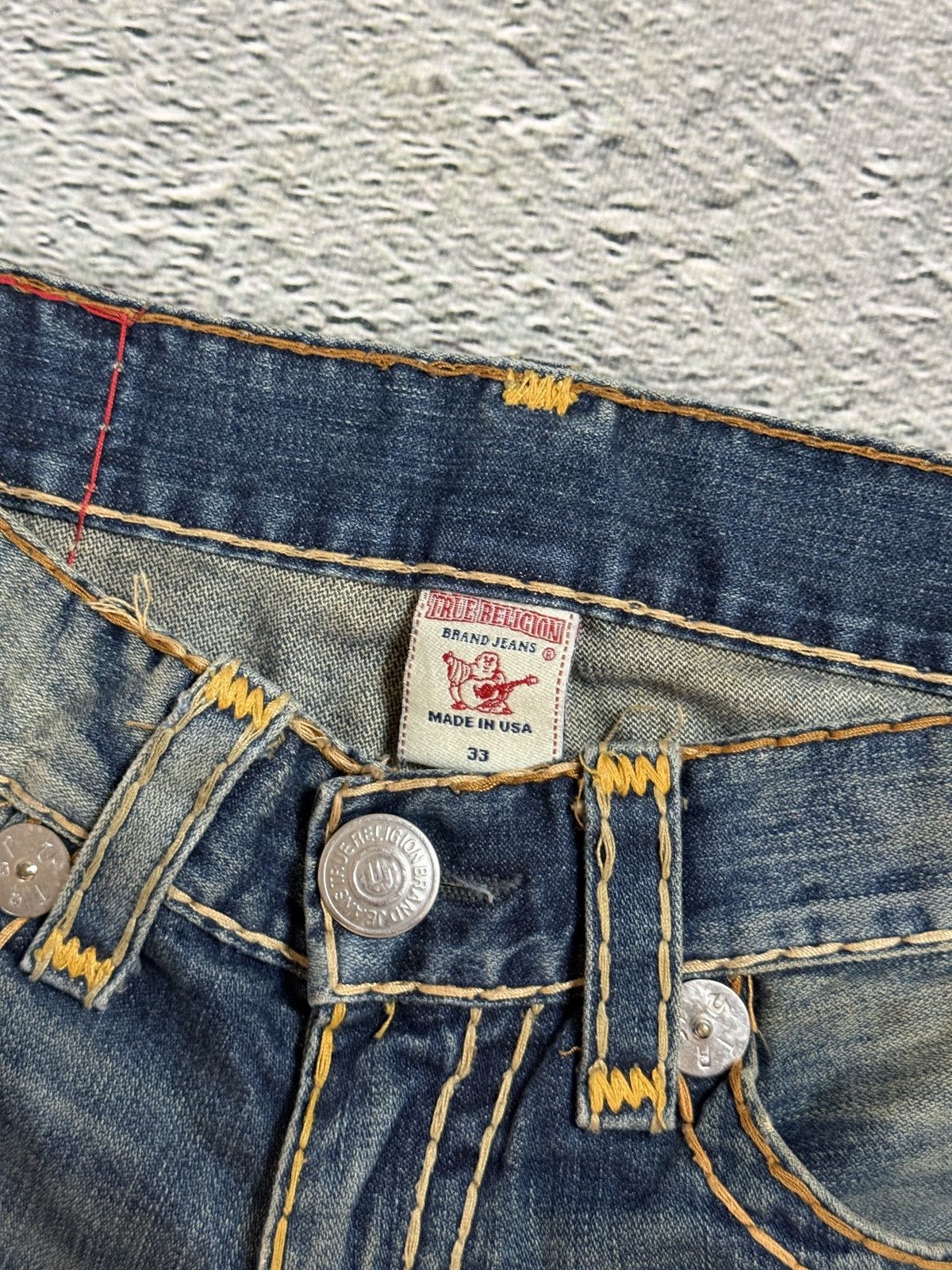 True Religion True Religion jorts denim shorts navy orange stitching Ricky Size US 33 - 7 Thumbnail