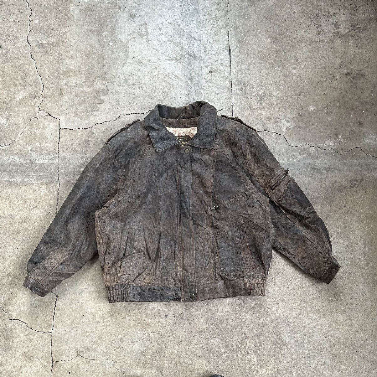 Vintage Vintage Brown Leather Jacket Travis Scott Size US M / EU 48-50 / 2 - 3 Thumbnail