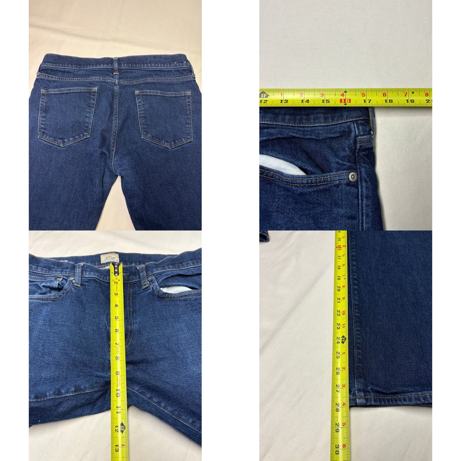 J.Crew J.Crew 484 Slim Stretch Jeans Mens 34x30 Dark Blue Denim Slim Tapered 5-Pocket Kurabo Japanese Refresh Size US 34 / EU 50 - 9 Thumbnail