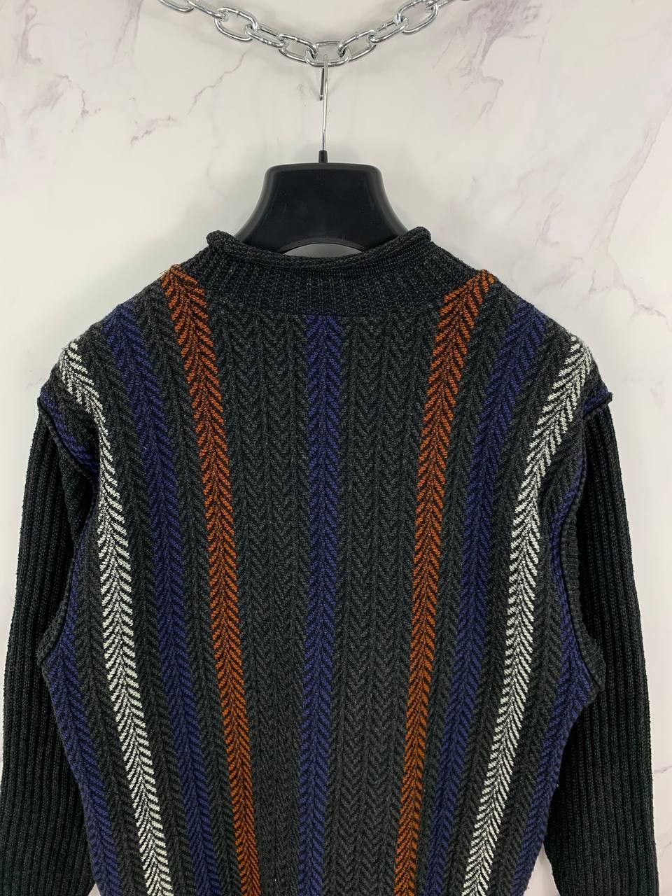 Carlo Colucci Carlo Colucci Multicolor Herringbone Knit Sweater Size 50 Size US M / EU 48-50 / 2 - 5 Thumbnail