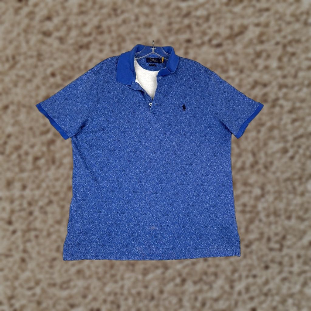 Ralph Lauren Ralph Lauren Polo Shirt Men L Blue Floral Cotton Classic Fit Modern American Sports Mens Size US L / EU 52-54 / 3 - 1 Thumbnail