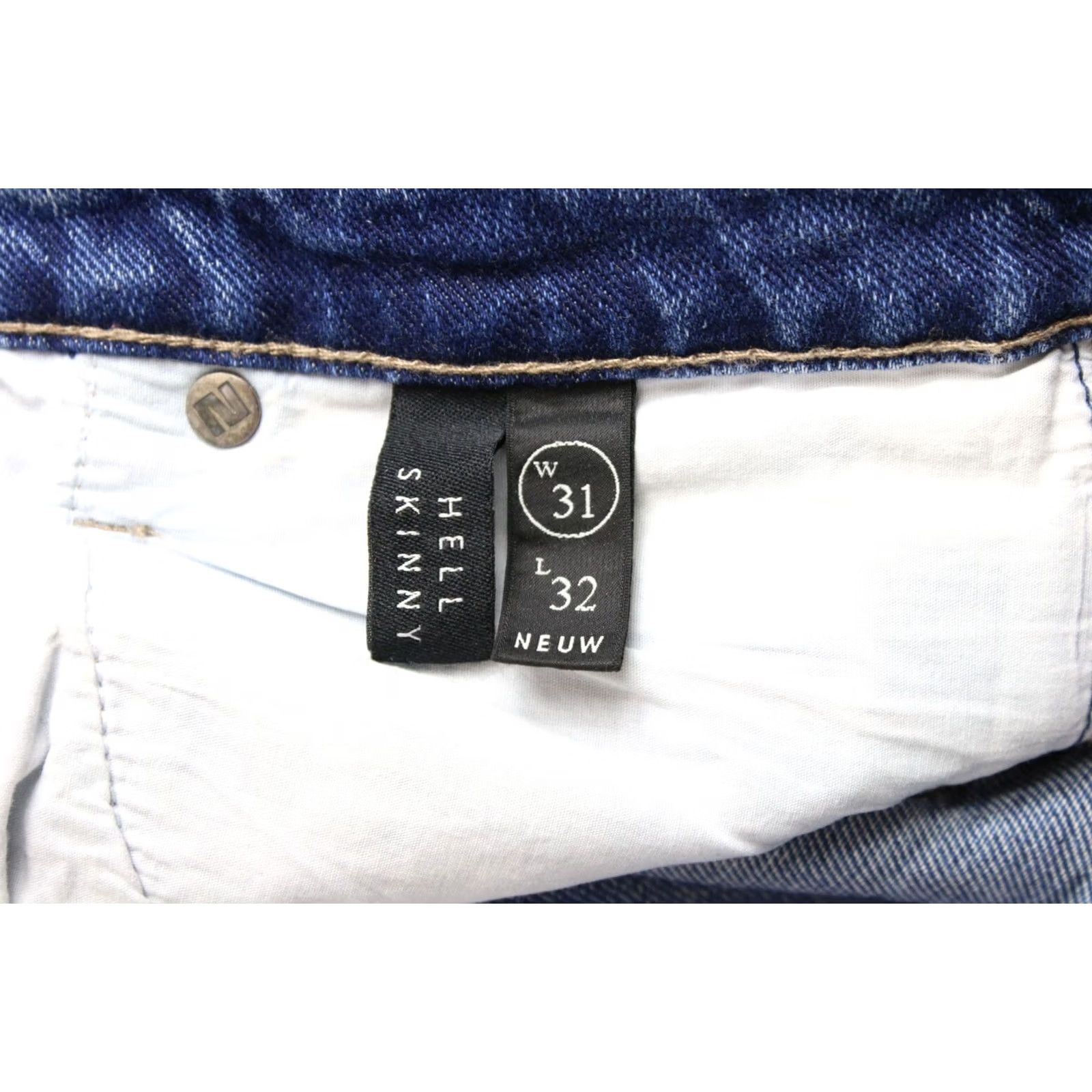 Vintage NEUW Hell Skinny Jeans Men's W31 L32 Button Fly Whiskers Denim Blue Size US 31 - 6 Thumbnail